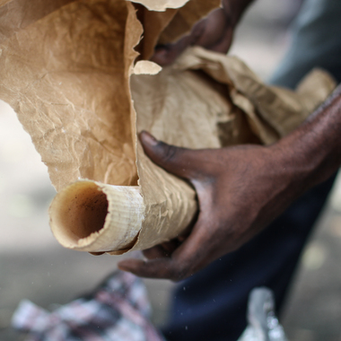 WCS Unwrapping ivory in Congo
